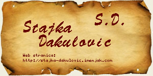 Stajka Dakulović vizit kartica